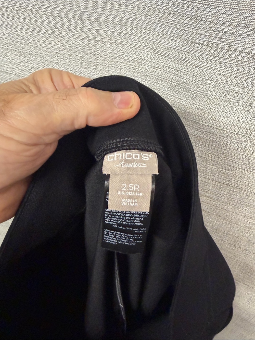 Chico's Black Travelers Ponte Cropped Pants - Picture 3 of 3